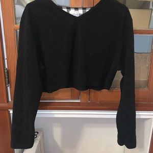 large kathryn crop top - black / white specks are dust not stains
